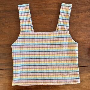 American Eagle Striped Ribbed Crop Top